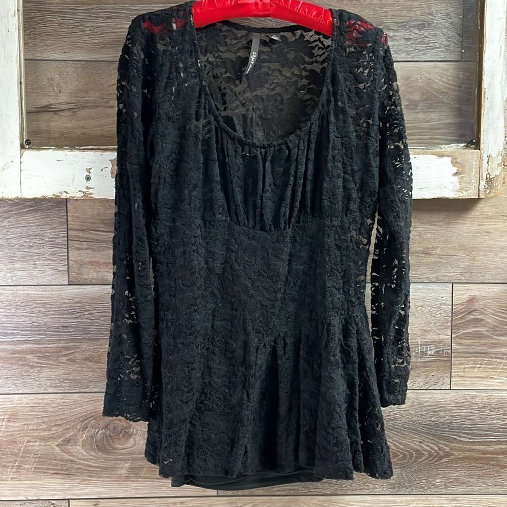 Skyes Lace Long Sleeve Blouse, Size Medium, Black - Picture 3 of 5